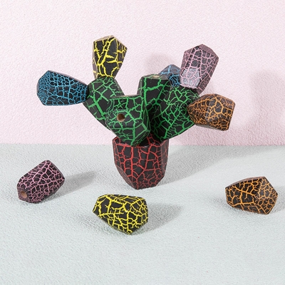 Balancing Cactus Wooden Montessori Baby Toys For Early Educational