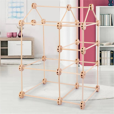 3D Construct Fort Wooden Buliding Blocks Diy Assemble Educational Montessori