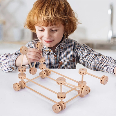 3D Construct Fort Wooden Buliding Blocks Diy Assemble Educational Montessori