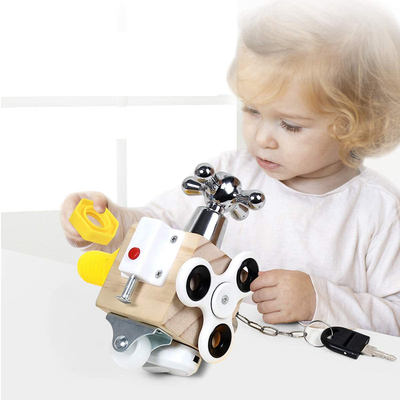 Wooden Montessori Toys Busy Cube For Kids Travel Educational