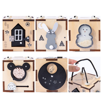 Children Unisex Montessori Wooden Busy Board For Fine Motor Skills Trave