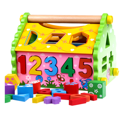 Kids Shape Sorter Wisdom House Wooden Montessori Bright