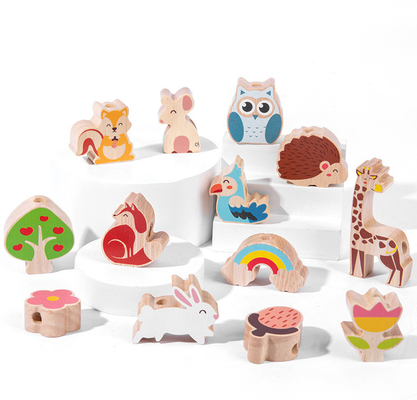 Wooden Animal Balance Stacking Game Natural Tree Toy For Preschool