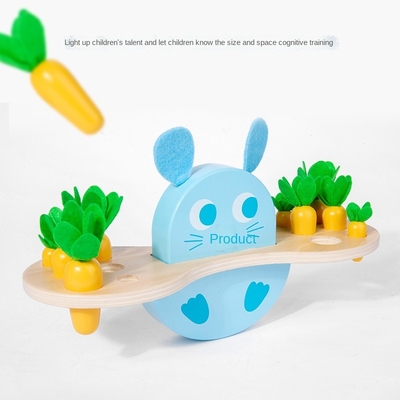 Wooden Rabbit Balance Building Block Radish Pulling Game