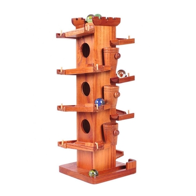 Funny Marble Ball Run Wooden Towers Construction Educational For Children