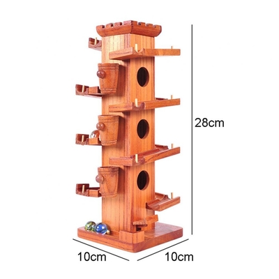 Funny Marble Ball Run Wooden Towers Construction Educational For Children