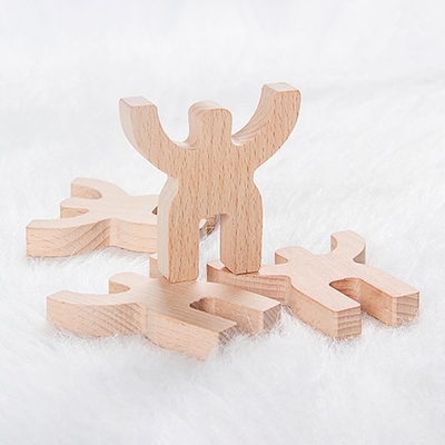 Rounded Wooden Shape Puzzle Toys To Improve The Logic Character