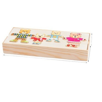 72pcs Wooden Animal Jigsaw Puzzles Cartoon Rabbit Bear Dress