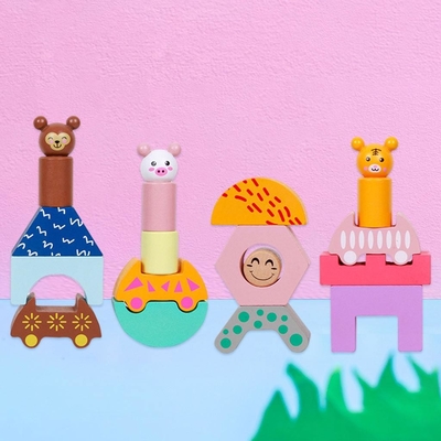 Wood Train Truck Shape DIY Educational Toy For Preschool Toddler