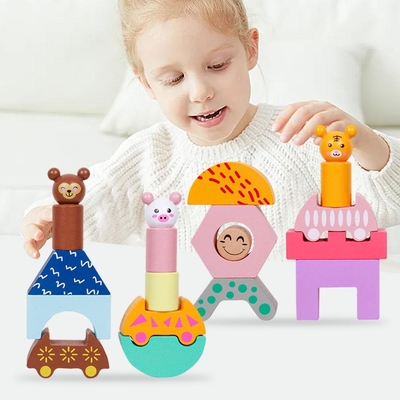 Wood Train Truck Shape DIY Educational Toy For Preschool Toddler