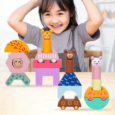 Wood Train Truck Shape DIY Educational Toy For Preschool Toddler