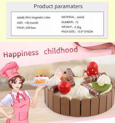 17PCS Simulation Wooden Mini Kitchen Set DIY Magnetic For Early Educational