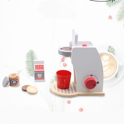 Simulation Coffee Machine Wooden Miniature Kitchen Set For Baby Early Learning