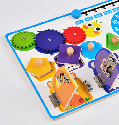 Montessori Wooden Calendar Clock Unlocking Board For Boys Girls