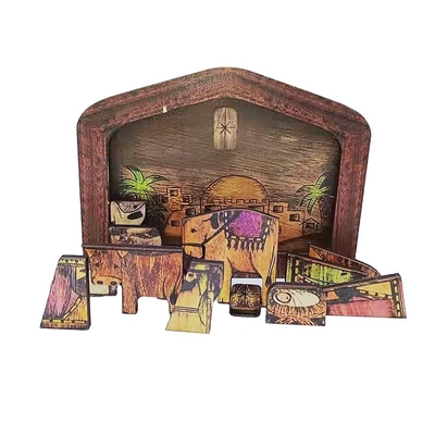 Customized Logo Wood Nativity Diy Children'S Puzzles Gifts