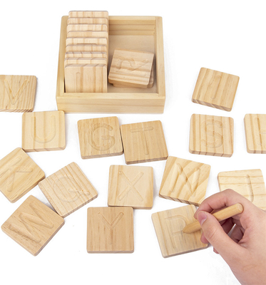 Wooden Montessori Word Spelling Groove Practice Board Pen Control Training