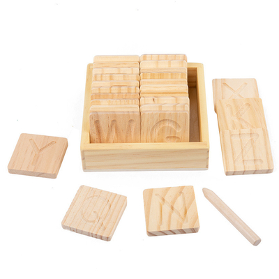 Wooden Montessori Word Spelling Groove Practice Board Pen Control Training