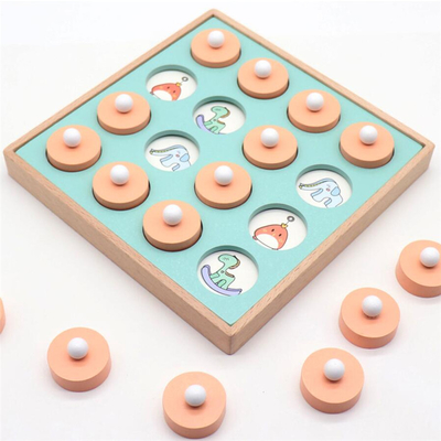 Kids Wooden Memory Match Chess Game Early Educational 3D Puzzles