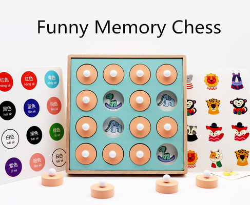 Kids Wooden Memory Match Chess Game Early Educational 3D Puzzles