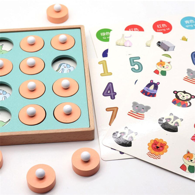 Kids Wooden Memory Match Chess Game Early Educational 3D Puzzles