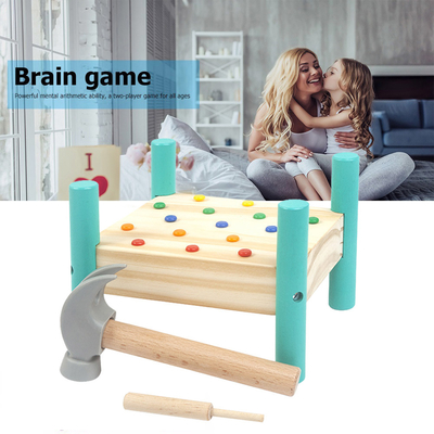 Wooden Hammering Table Color Cognition Hand Eye Coordination Early Teaching