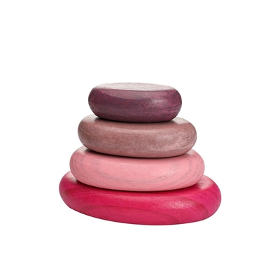 Baby Wooden Montessori Jenga Rainbow Stacked Stone Balanced Stacking BPA Free