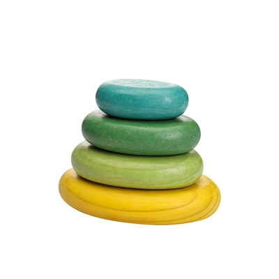 Baby Wooden Montessori Jenga Rainbow Stacked Stone Balanced Stacking BPA Free