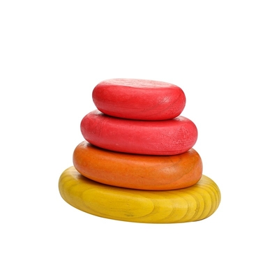 Baby Wooden Montessori Jenga Rainbow Stacked Stone Balanced Stacking BPA Free