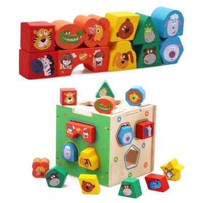 Wooden Geometric Toy Teaching Aid Baby Brain Development Problem Solving
