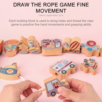 Animals Wooden Cartoon Block Educational Traffic Cognition Training