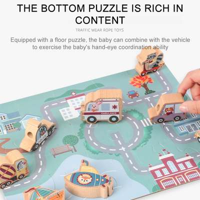 Animals Wooden Cartoon Block Educational Traffic Cognition Training