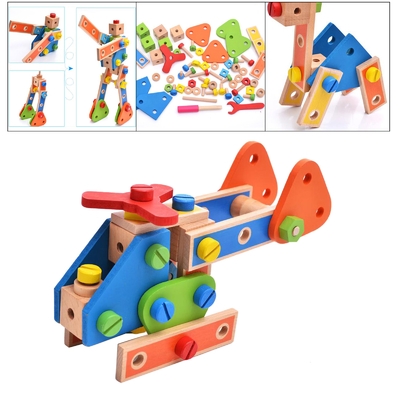 Montessori Wooden Building Block Nut Toys Nut Screw Toy Girls Boys Gift