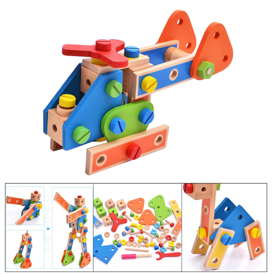 Montessori Wooden Building Block Nut Toys Nut Screw Toy Girls Boys Gift