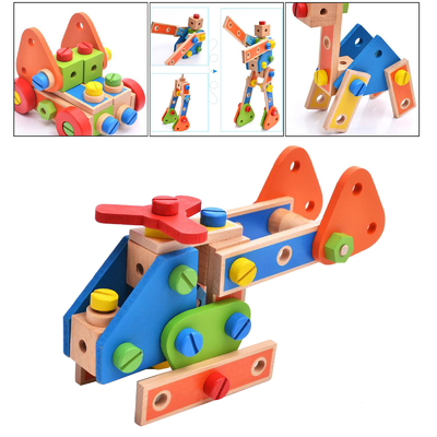 Montessori Wooden Building Block Nut Toys Nut Screw Toy Girls Boys Gift