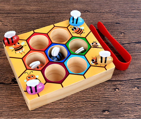 Montessori Beehive Game Baby Toy Intelligence Catch Bee Color Cognition