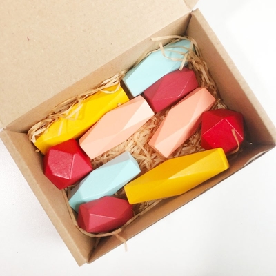 Hand Eye Coordination Training Coloured Wooden Blocks Early Education
