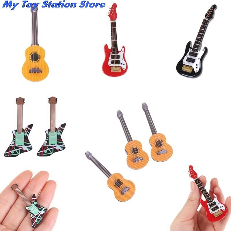 1:12 Dollhouse Miniature Music Electric Guitar For Kids Musical Toy House Decor